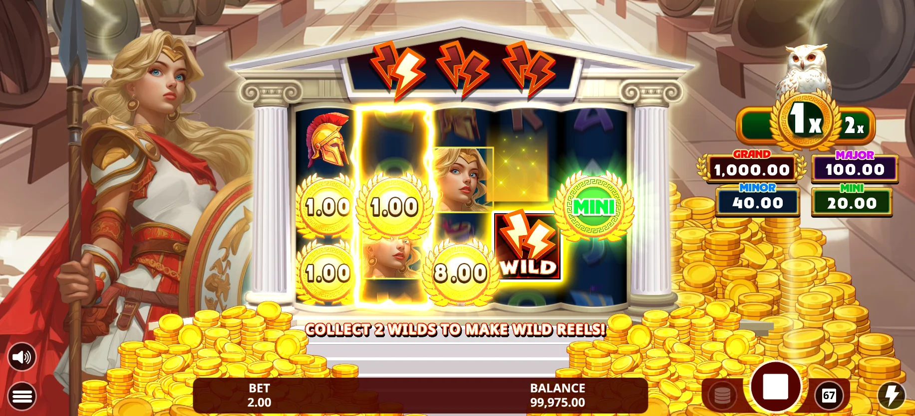 Law of Athena - monedas coleccionables con premios fijos